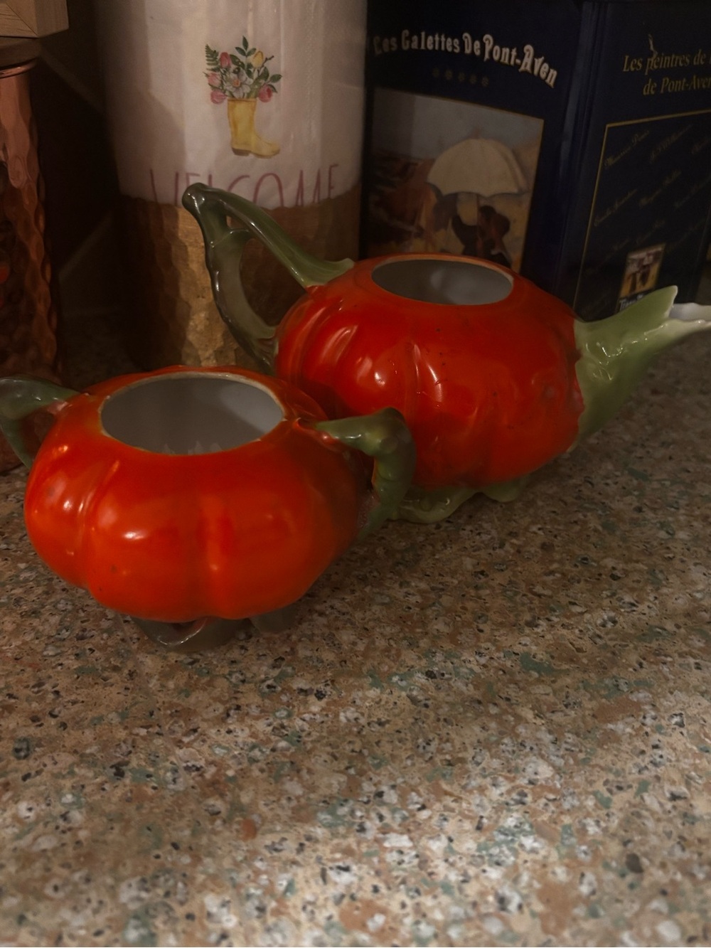 vintage porcelain figural tomato tea set